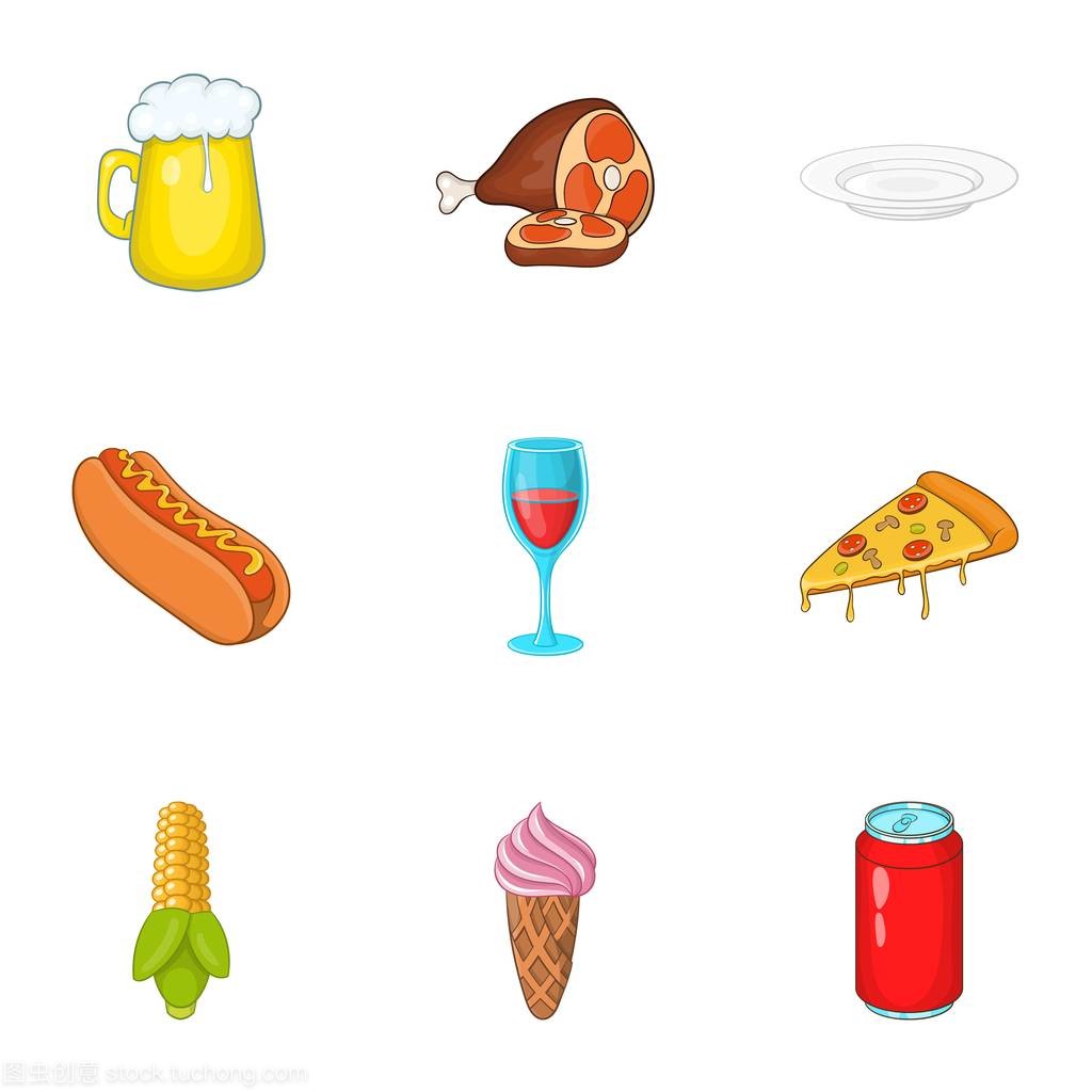 垃圾食品卡通圖標(biāo)集 可愛(ài)與誘惑的視覺(jué)盛宴